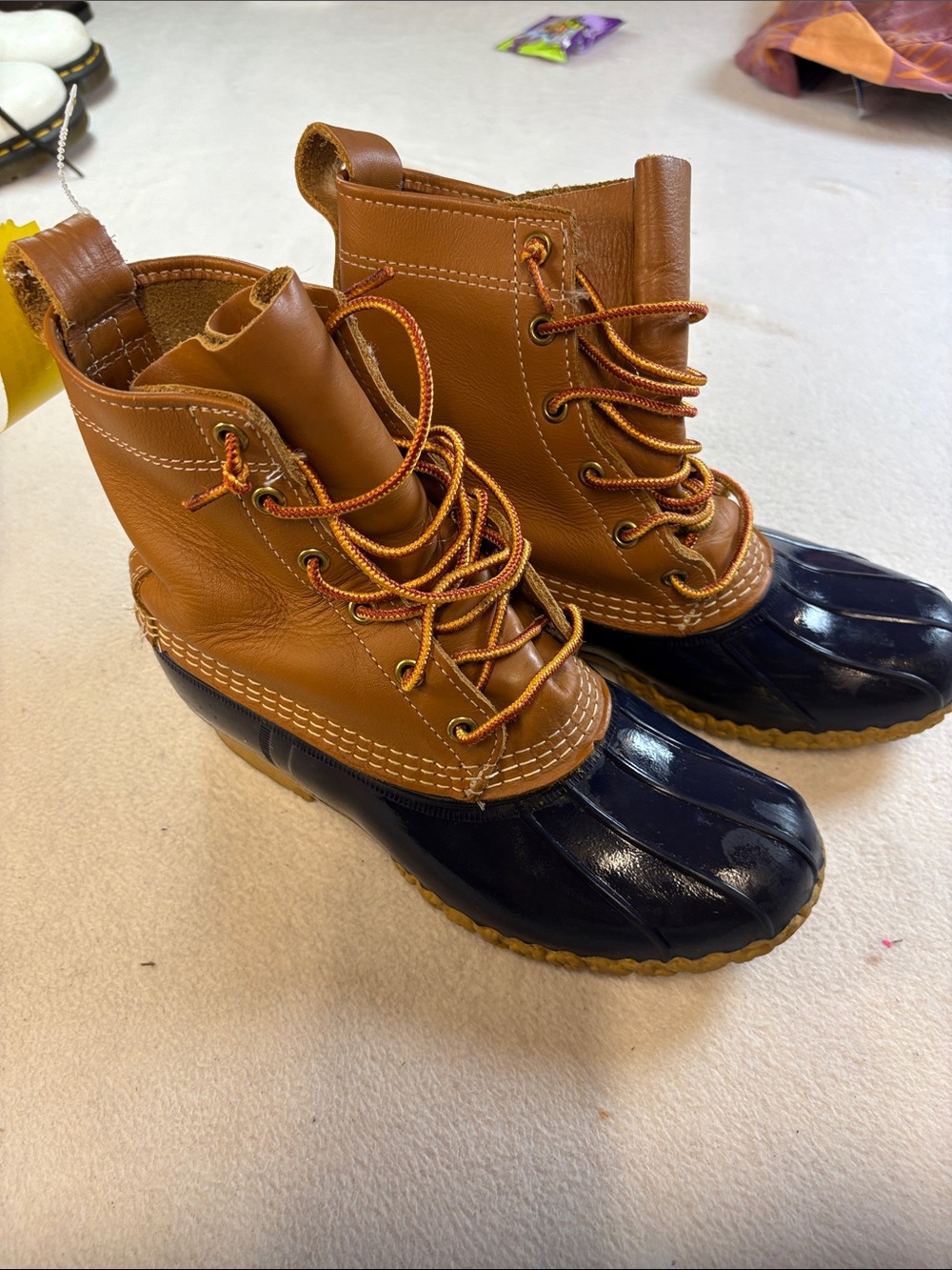 L.L. Bean Two-Tone Brown and Black Duck Boots
